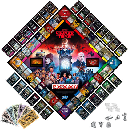 Hasbro Gaming Monopoly Stranger Things Board Game For Adults And Teenagers 14 Years Older, Multicoloured, 41 x 400 x 267 mm (Italian Language)