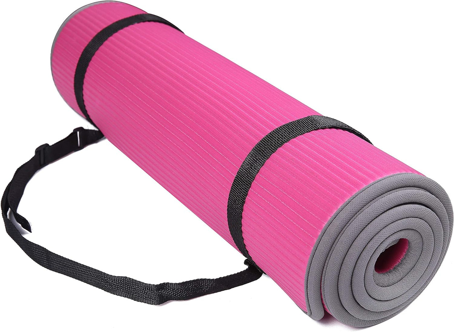 BalanceFrom All-Purpose 2/5-Inch (10mm) Extra Thick High Density Anti-Slip Exercise Pilates Yoga Mat with Carrying Strap