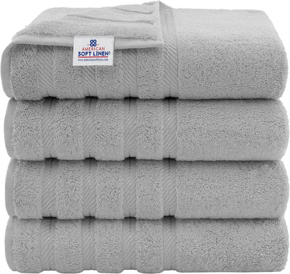 American Soft Linen Bath Linen Sets, 4 Pack Bath Linen Sets for Your Bathroom, Salem Luxury 100% Turkish Soft Twist Cotton, 13 x 13 inches Premium Quality Bath Linen Sets, Black