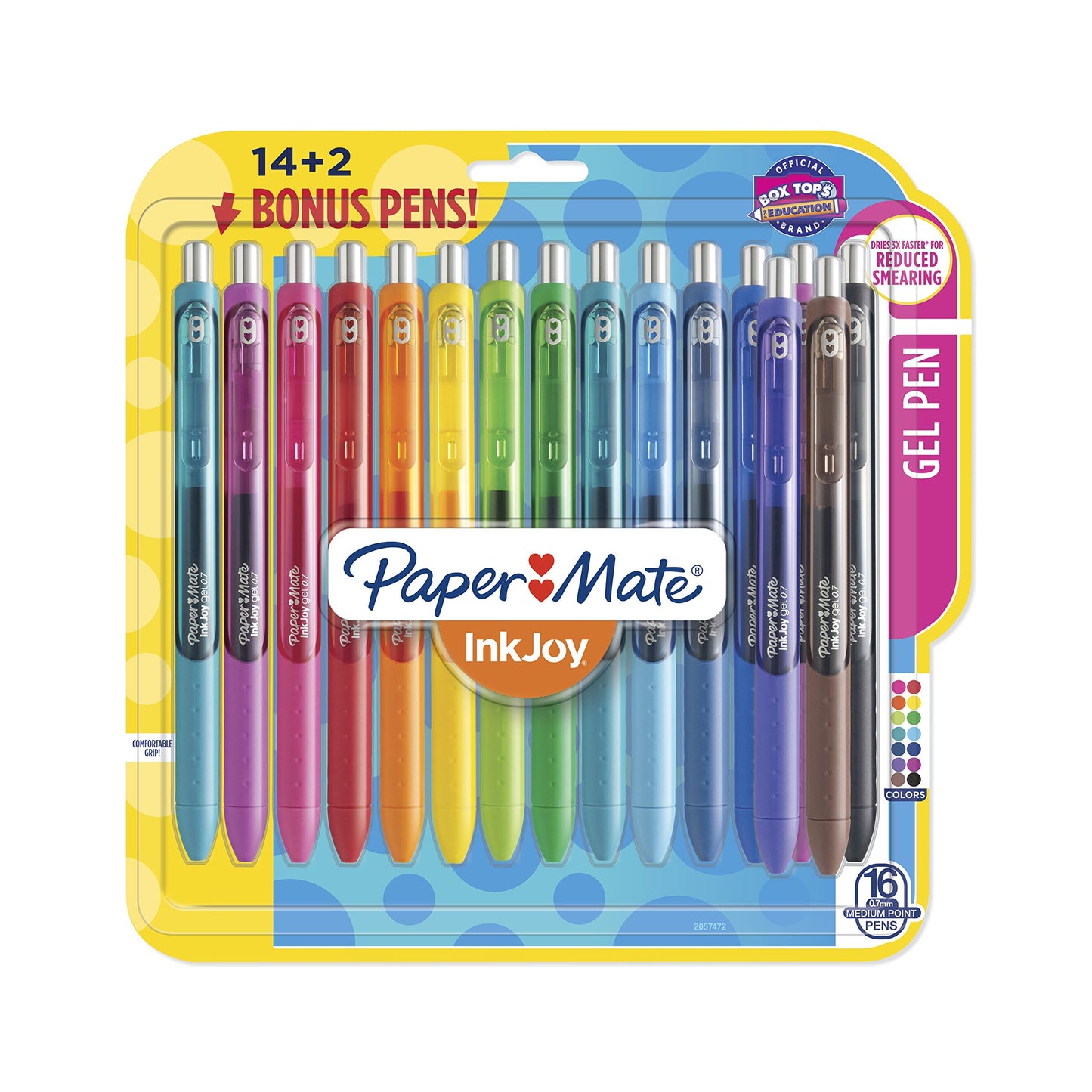 Paper Mate Inkjoy Gel Retractable Pen, 0.7Mm, Ink, Pack Of 14, Assorted (1951636)