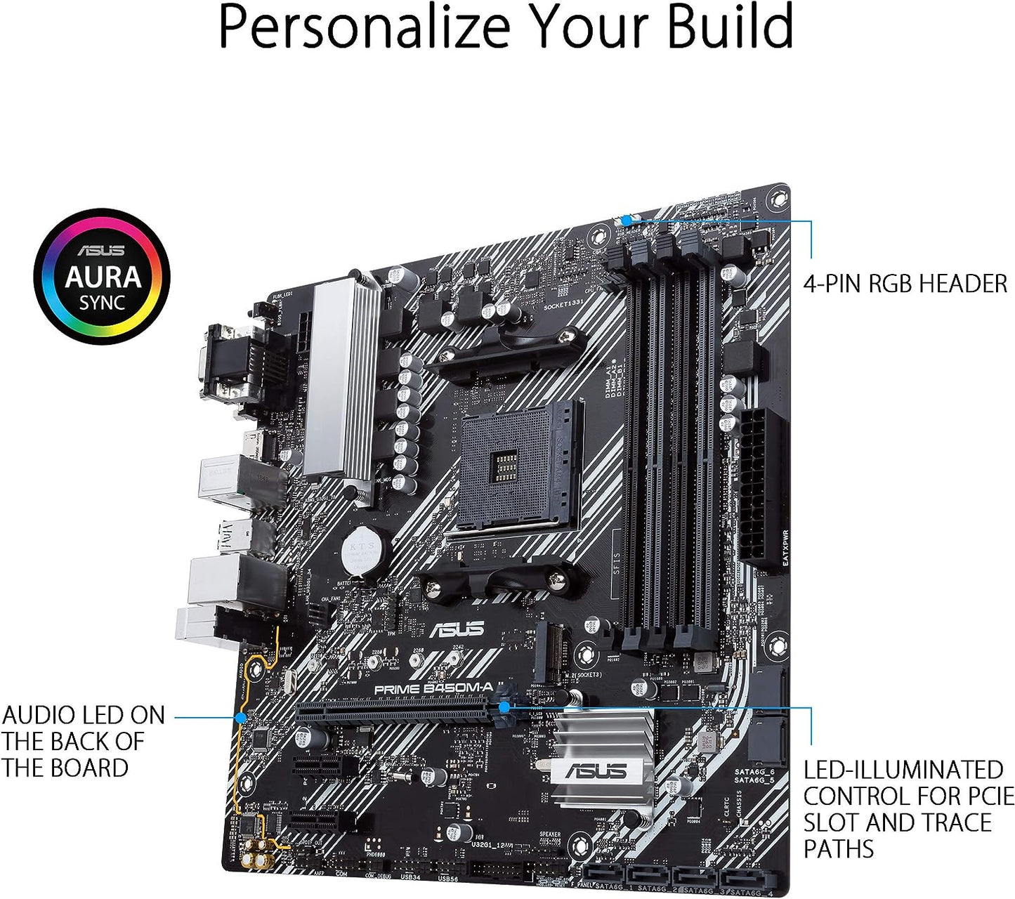 Asus Prime B450M-A Ii Amd Am4 (Ryzen 5000, 3Rd/2Nd/1St Gen Ryzen Micro Atx Motherboard (128GB DDR4, 4400 O.C.), Nvme, Hdmi 2.0B/Dvi/D-Sub, Usb 3.2 Gen 2, Bios Flashback, And Aura Sync)