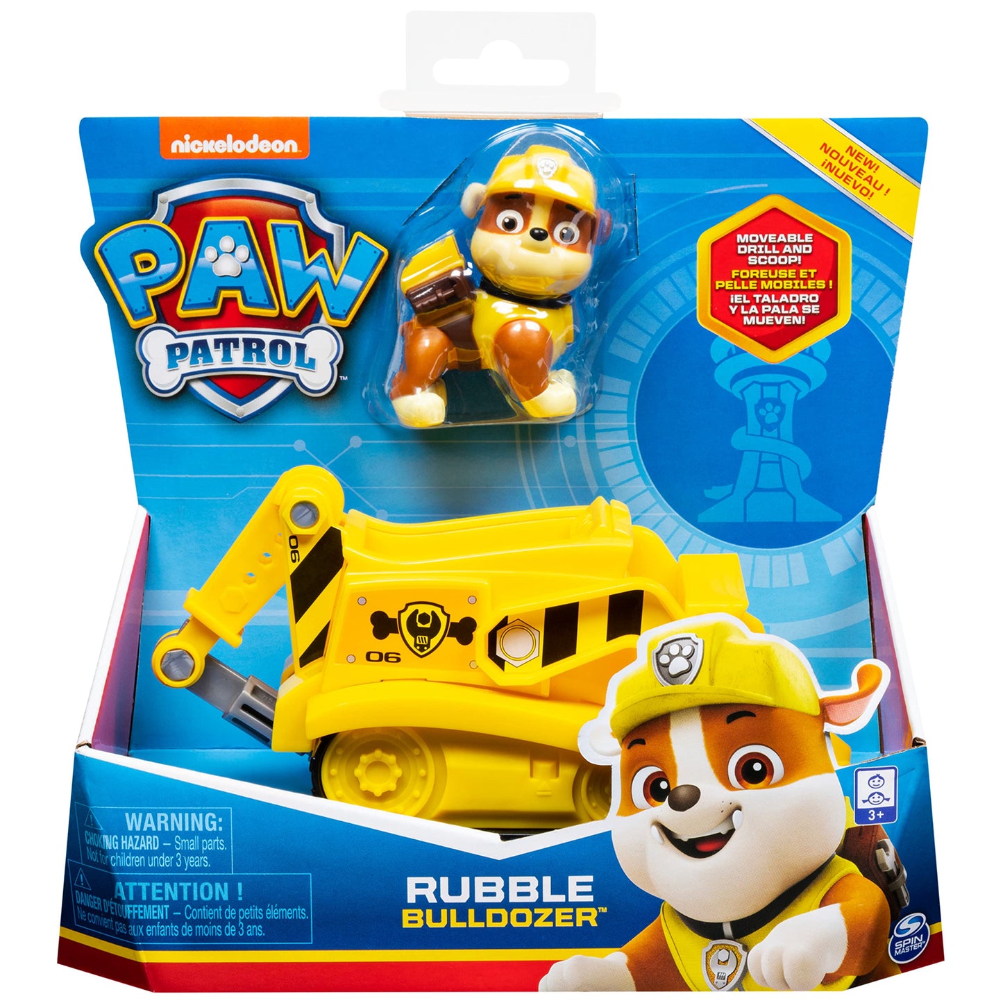 Paw Patrol Rubble'S Diggin' Bulldozer With Collectible Figure For Kids Aged 3 And Up (Multicolour)