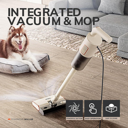 MIUI Wet Dry Vacuum Cleaner, All-in-One StickVac with Mop, Solution for Multi-Surface, Perfect for Hardwood, Tile, Marble, Area Rug & More, Corded, Safe for Homes with Children and Pets