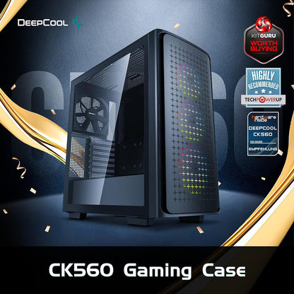 Deepcool MID TOWER CASE CG560 Side window Black MidTower Power supply included No