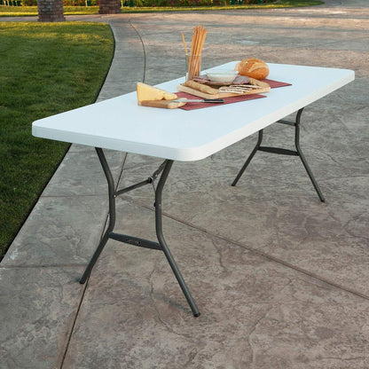 Showay Class Dn-Bm0 Heavy Duty Folding Table Centerfold, Ideal For Crafts, Outdoor Events, Convenient Carry Handle, 6-Feet, White - Cldnbm09