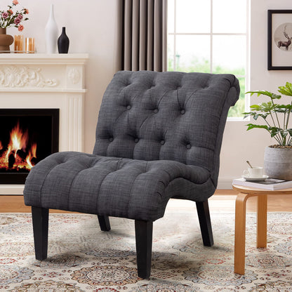 Yongqiang Accent Chair for Bedroom Modern Upholstered Living Room Chairs Armless Fabric Lounge Chair