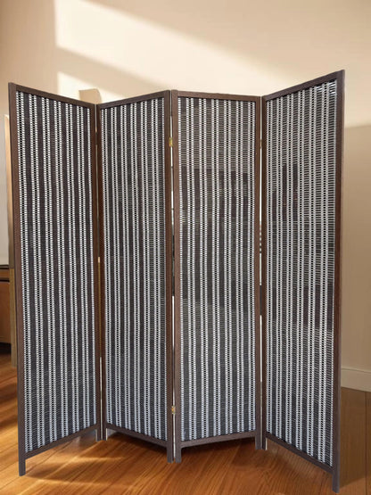 Vital 4-Panel Room Dividers and Folding Privacy Screens Partition Walls for Bedroom Rattan Screen Divider Portable Freestanding Privacy Wall (A2)