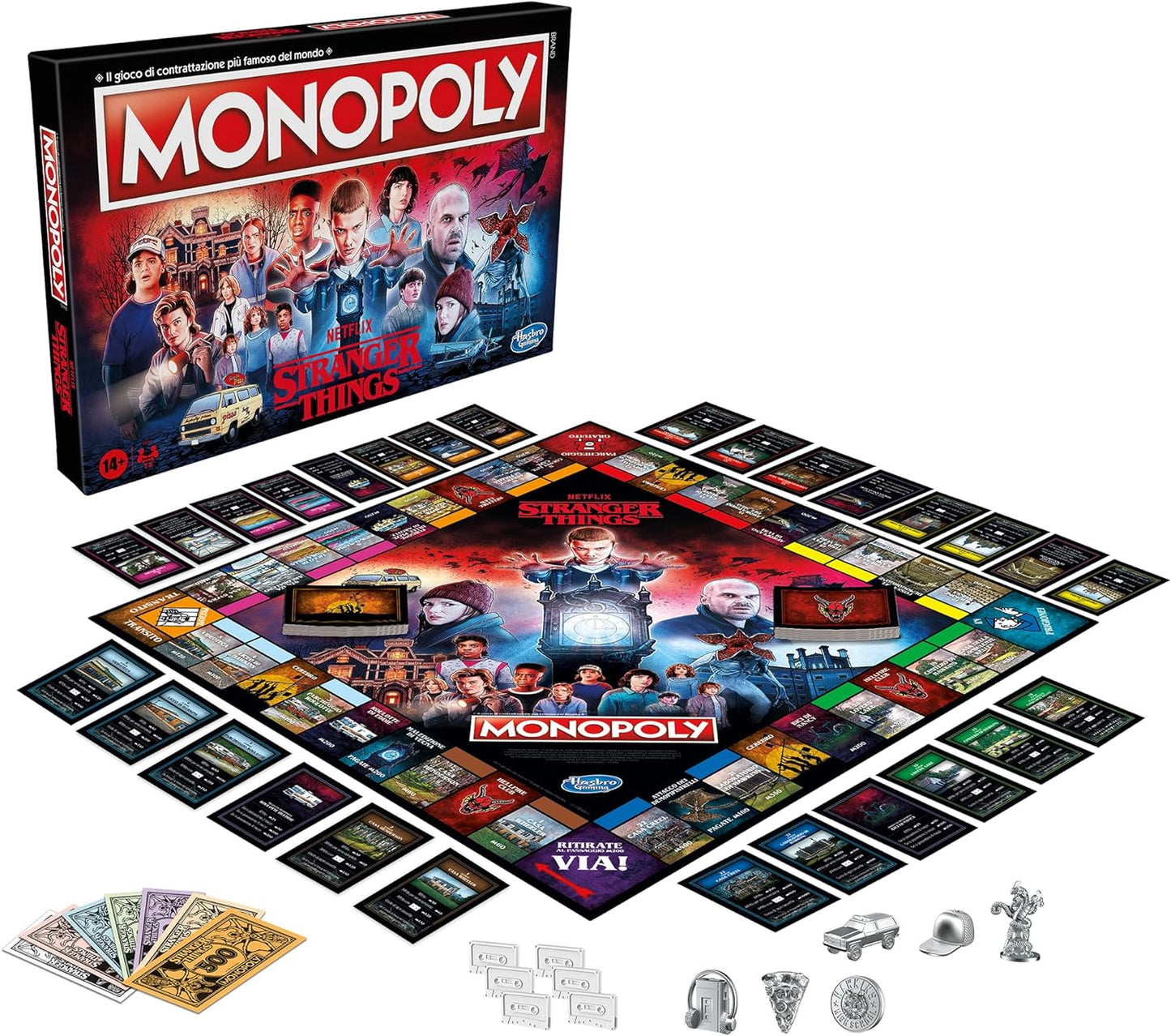 Hasbro Gaming Monopoly Stranger Things Board Game For Adults And Teenagers 14 Years Older, Multicoloured, 41 x 400 x 267 mm (Italian Language)