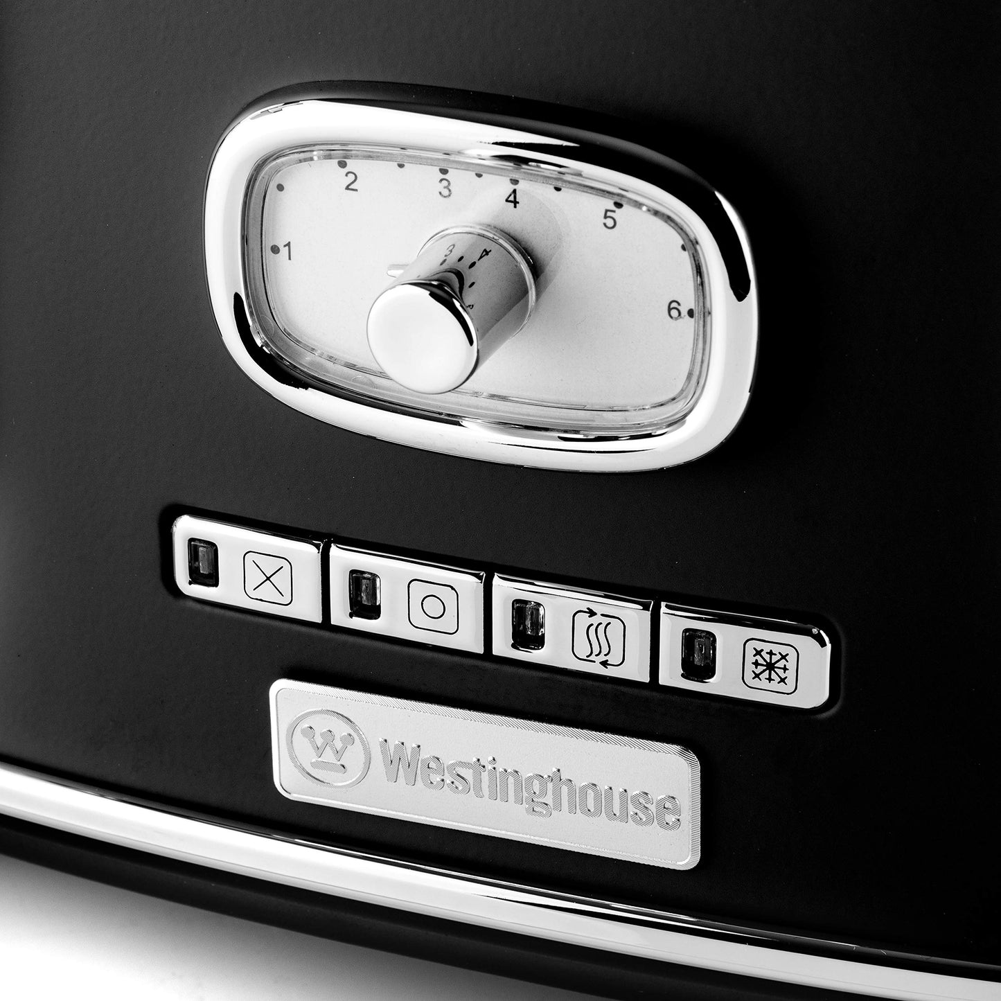 Westinghouse Retro 4-Slice Toaster - Six Adjustable Browning Levels - with Self Centering Function & Crumb Tray - Including Warm Rack for Bread, Bagels, Sandwiches, & Croissants - Red