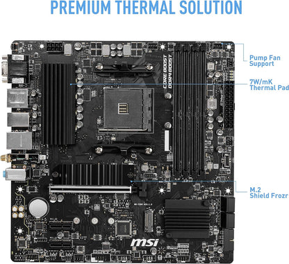 MSI B550M PRO-VDH WiFi ProSeries Motherboard (AMD AM4, DDR4, PCIe 4.0, SATA 6Gb/s, M.2, USB 3.2 Gen 1, Wi-Fi, D-SUB/HDMI/DP, Micro-ATX)