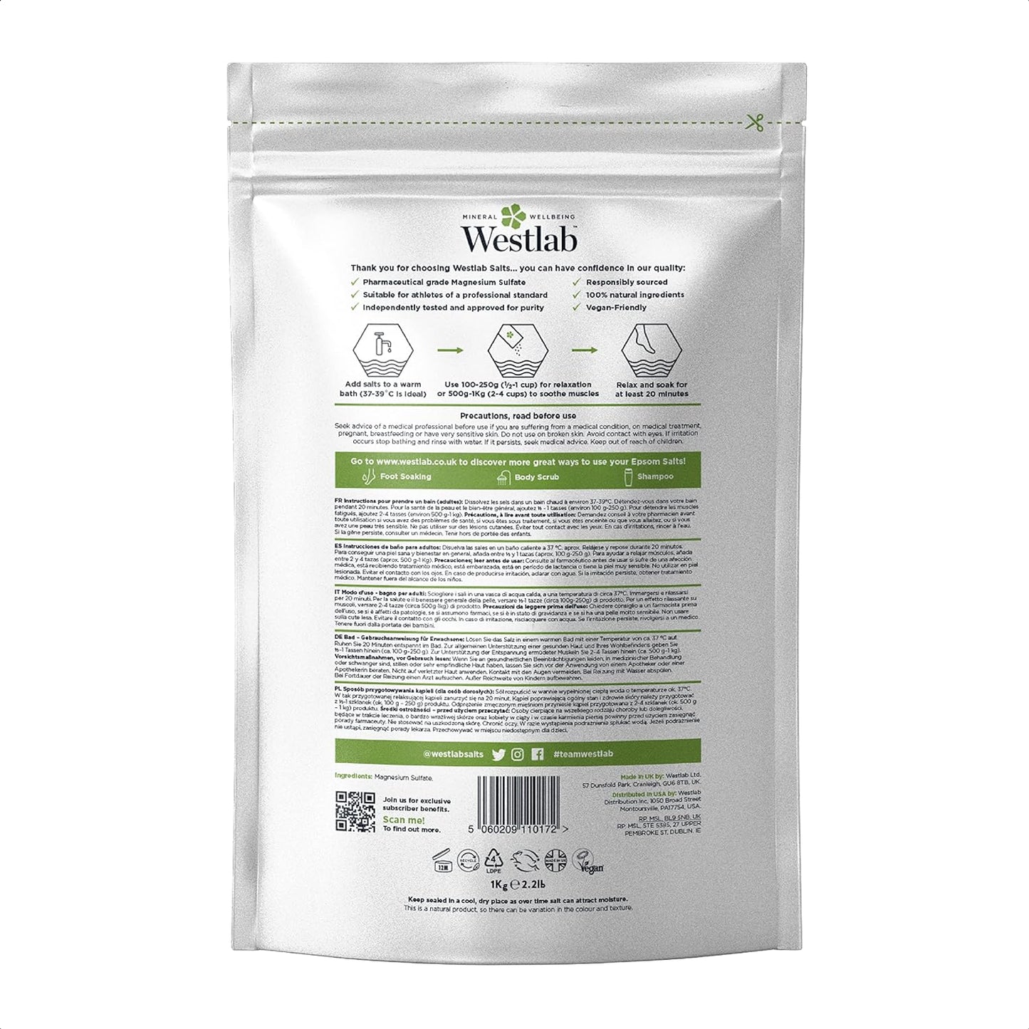 Westlab Reviving Epsom Salt 5kg