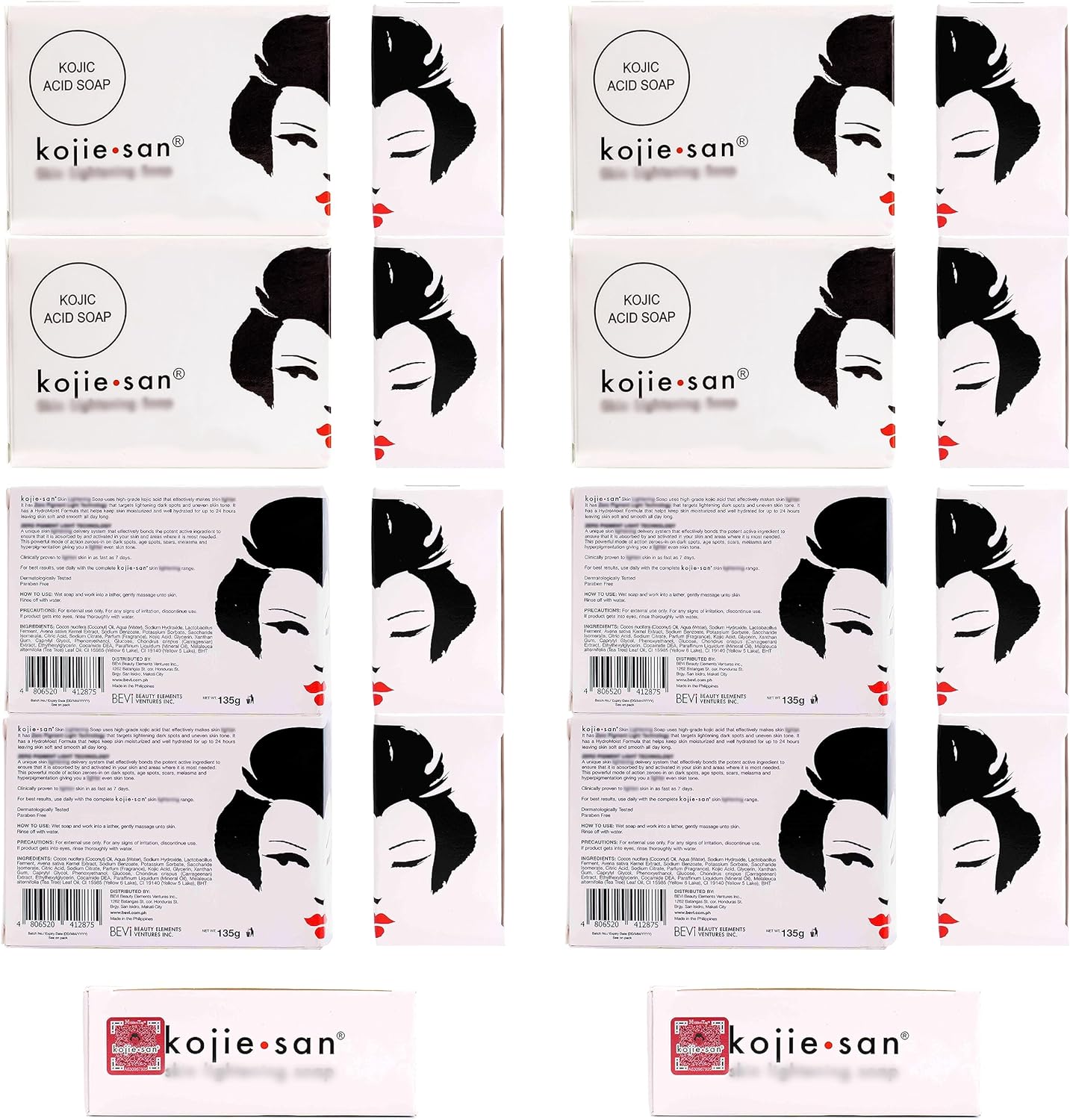 Kojie San 3 x 65G Kojie San Skin Kojic Acid Lightening Soap in Industry-leading Frustration Free Packaging