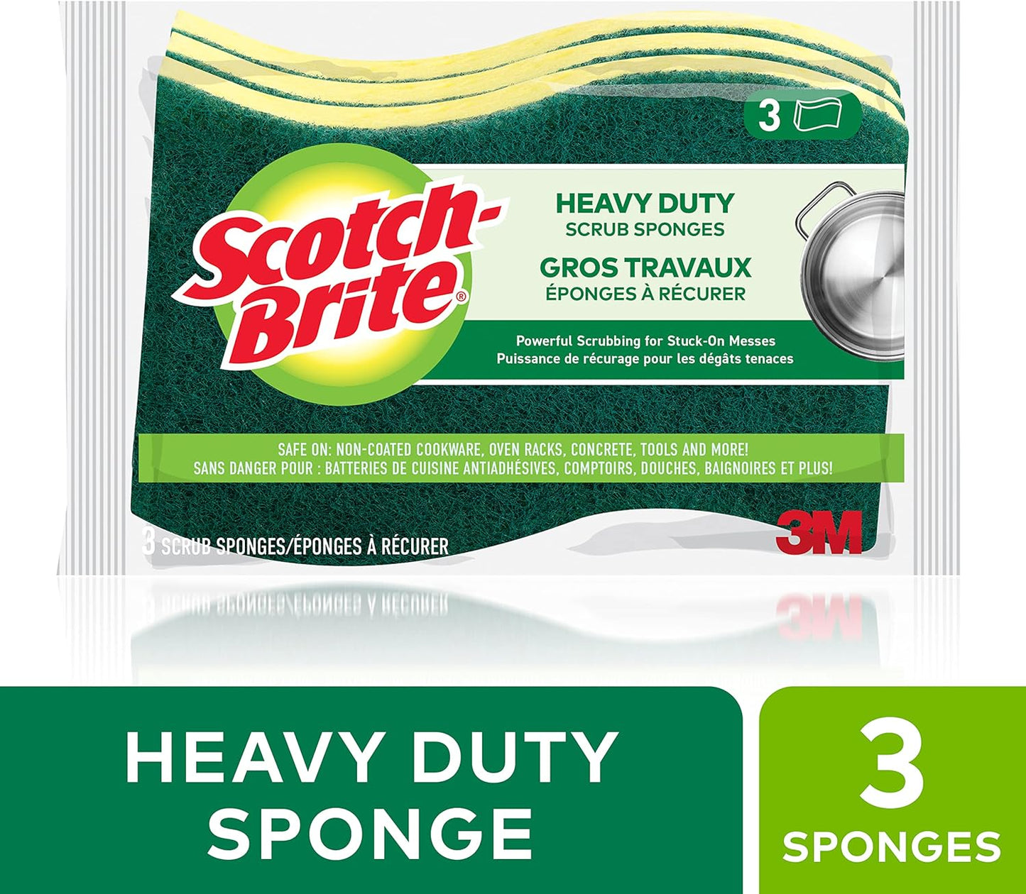 Scotch-Brite Scrub Sponge, 6 Pack, Non Scratch, Multipurpose Sponges for Dishes ,Garage,Outdoor, Kitchen