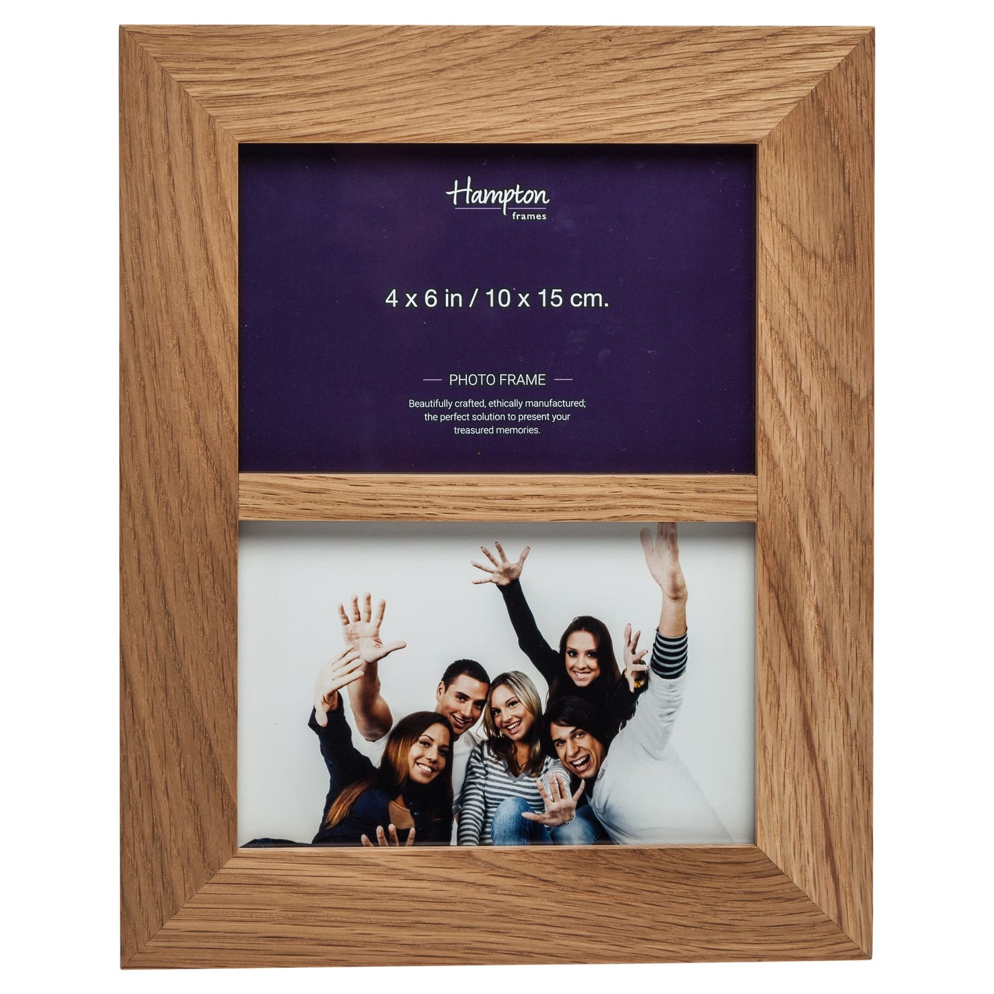 Hampton Frames NEW ENGLAND Solid Oak Wood Photo Frame (Double 5x7 (13x18cm)), natural