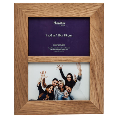 Hampton Frames NEW ENGLAND Solid Oak Wood Photo Frame (Double 5x7 (13x18cm)), natural