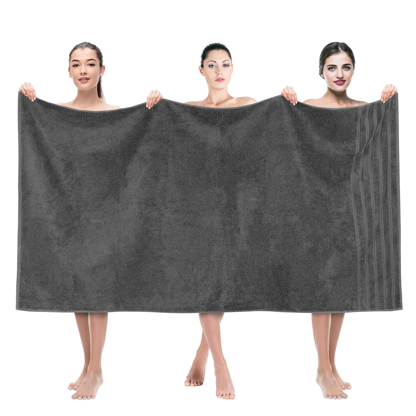 American Soft Linen Bath Linen Sets, 4 Pack Bath Linen Sets for Your Bathroom, Salem Luxury 100% Turkish Soft Twist Cotton, 13 x 13 inches Premium Quality Bath Linen Sets, Black