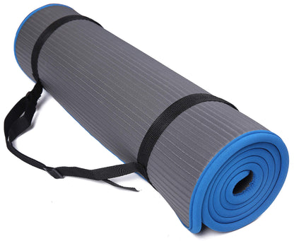 BalanceFrom All-Purpose 2/5-Inch (10mm) Extra Thick High Density Anti-Slip Exercise Pilates Yoga Mat with Carrying Strap