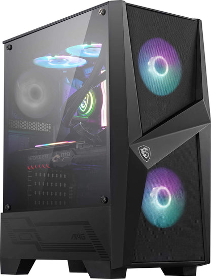 Msi Mag Forge 100R Usb 3.2 Mid Tower Pc Gaming Case With RGB Fan And 4 mm Tempered Glass - Black