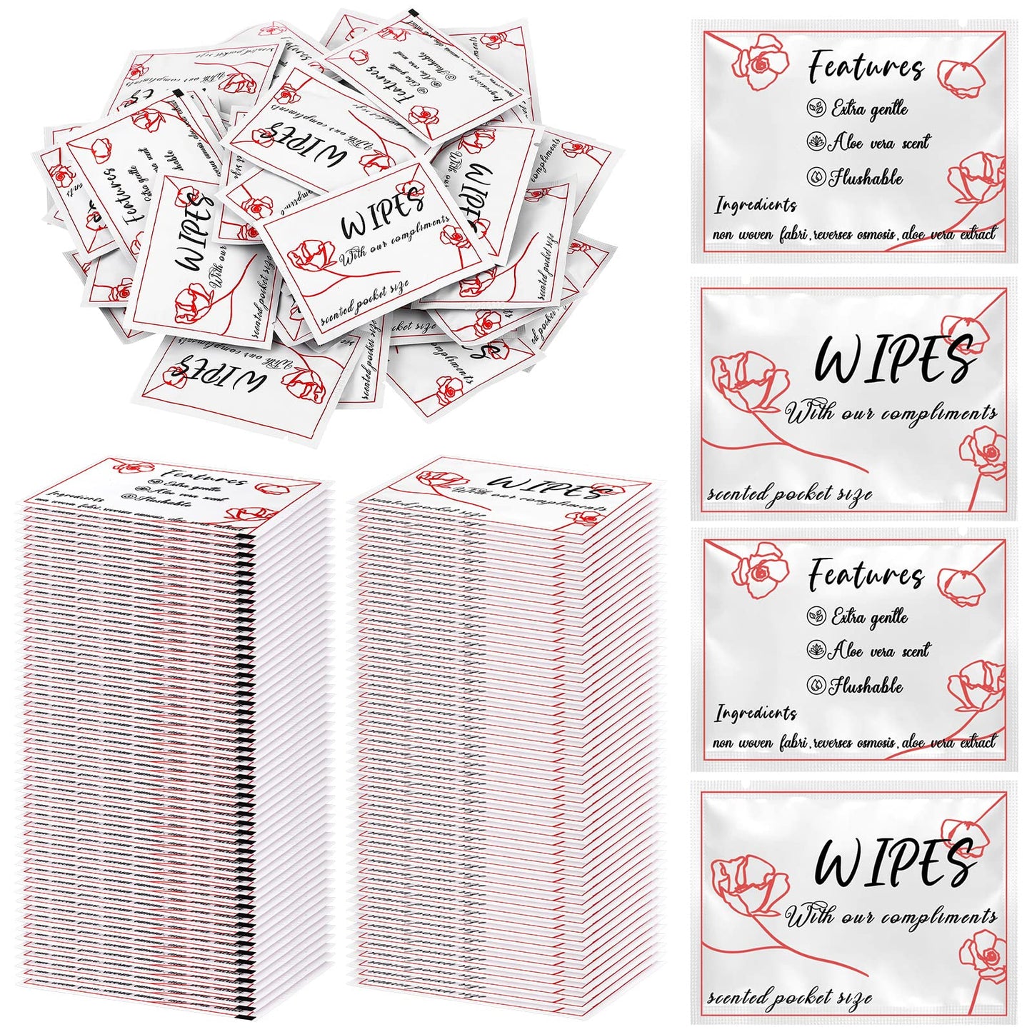 Individual Wrapped Wipes Bulk Butt Wipes Travel Wipes Baby Wipes Flushable Wipes Restaurant Reserve Wipes Shoes Wipes Flushable Toilet Wipe Travel for Baby Women Men Adults Shoes Travel (Simple)