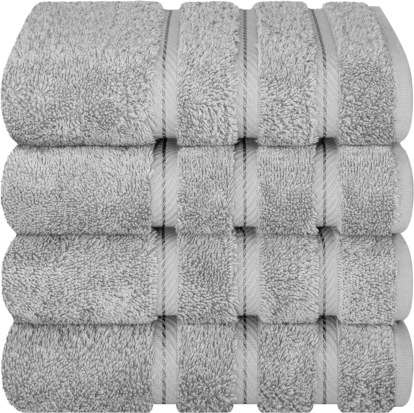 American Soft Linen Bath Linen Sets, 4 Pack Bath Linen Sets for Your Bathroom, Salem Luxury 100% Turkish Soft Twist Cotton, 13 x 13 inches Premium Quality Bath Linen Sets, Black