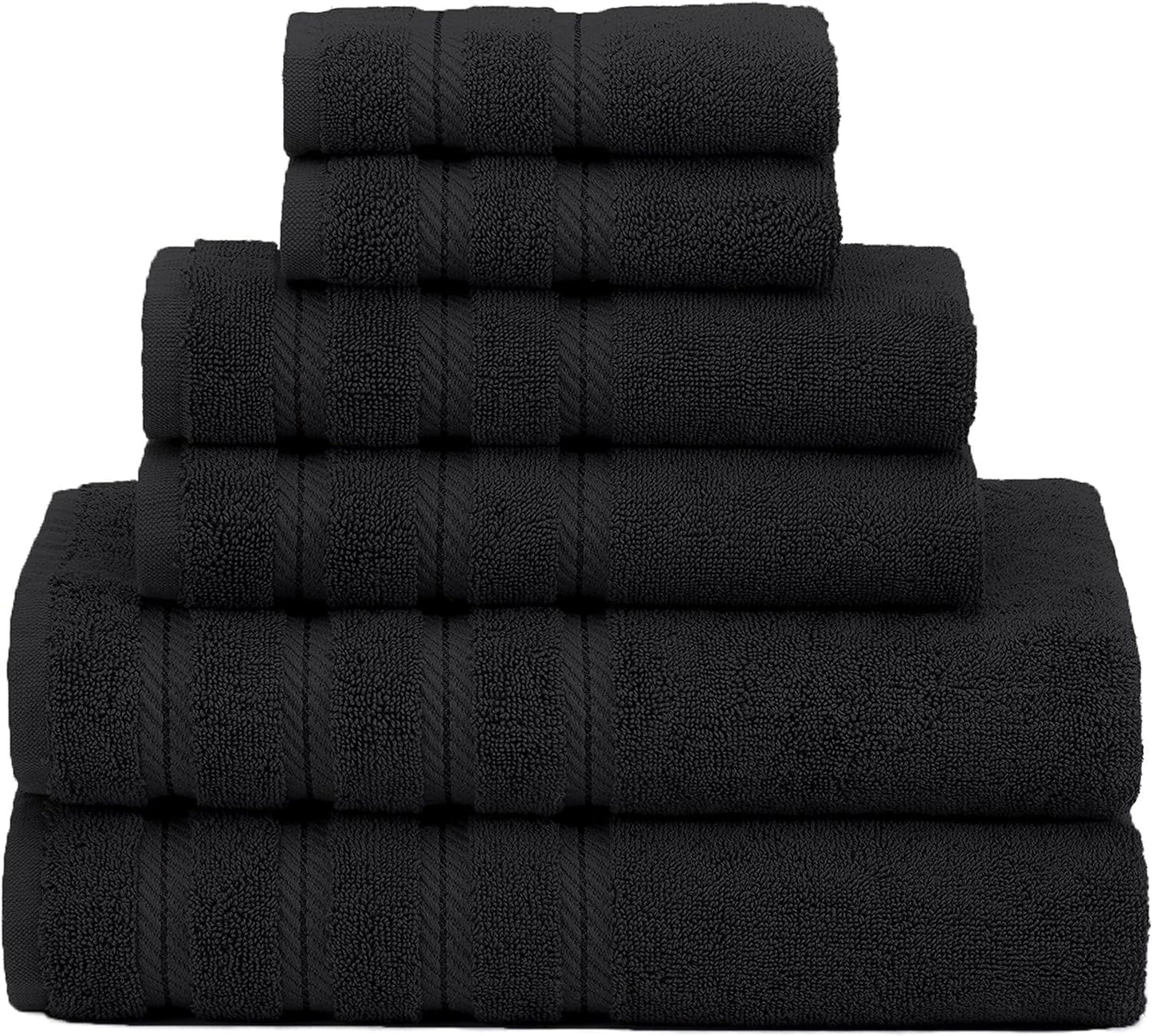 American Soft Linen Bath Linen Sets, 4 Pack Bath Linen Sets for Your Bathroom, Salem Luxury 100% Turkish Soft Twist Cotton, 13 x 13 inches Premium Quality Bath Linen Sets, Black