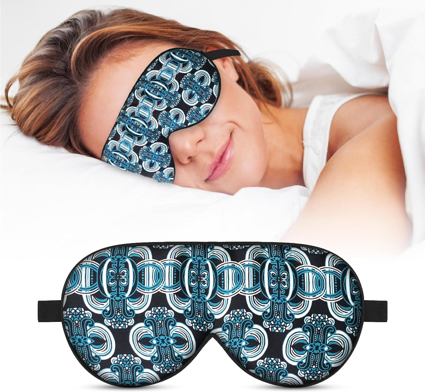 FOM (Friends of Meditation) 100% Mulberry Silk Eye Mask, Super Smooth Sleep Mask And Blind Fold (Black)