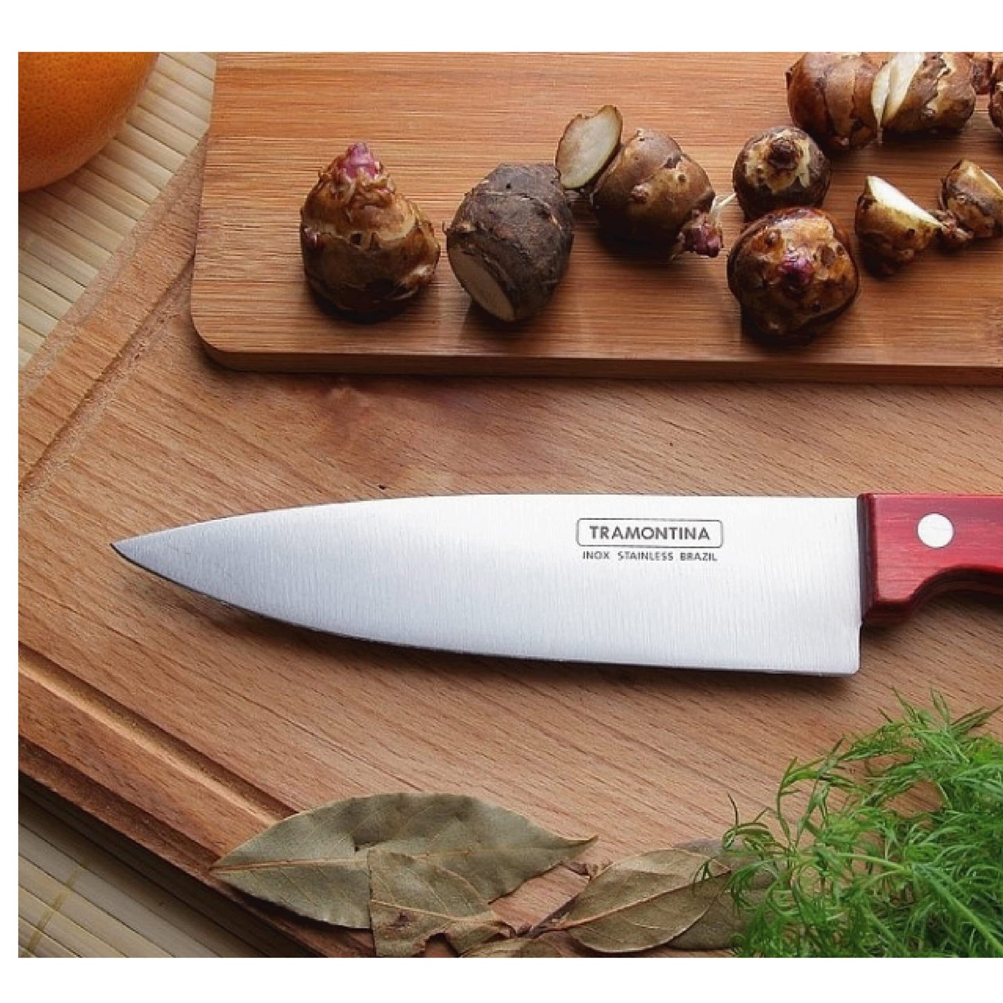 Tramontina Polywood 6 Inches Chef Knife with Stainless Steel Blade and Dishwasher Safe Treated Handle