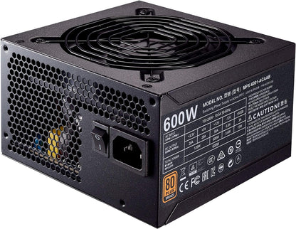 Cooler Master MWE Bronze 600 Watt 80 Plus Certified Power Supply, 3 Year Warranty - CaveHubs