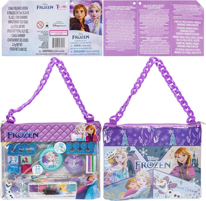 Townley Girl Disney Frozen - Townley Girl Fashion Chain Bag with Peel- Off Nail Polish, Eyeshadow, Hair Accessories, Hair Brush and More, with Rainbow Chain for Girls, Ages 6+