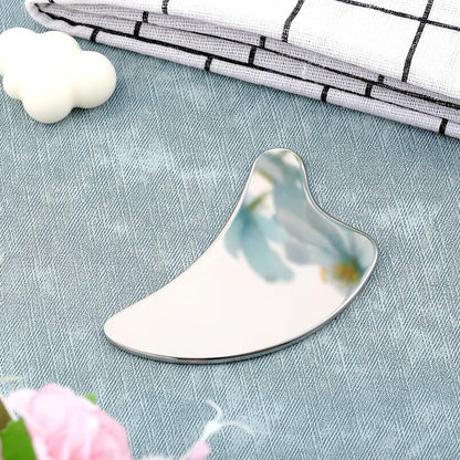 Nuanchu Stainless Steel Gua Sha Tool Facial Gua Sha Tool Tighten Skin Care Tools Massage Beauty Tool for Body Eyes Neck Massager with Travel Pouch (Heart model)