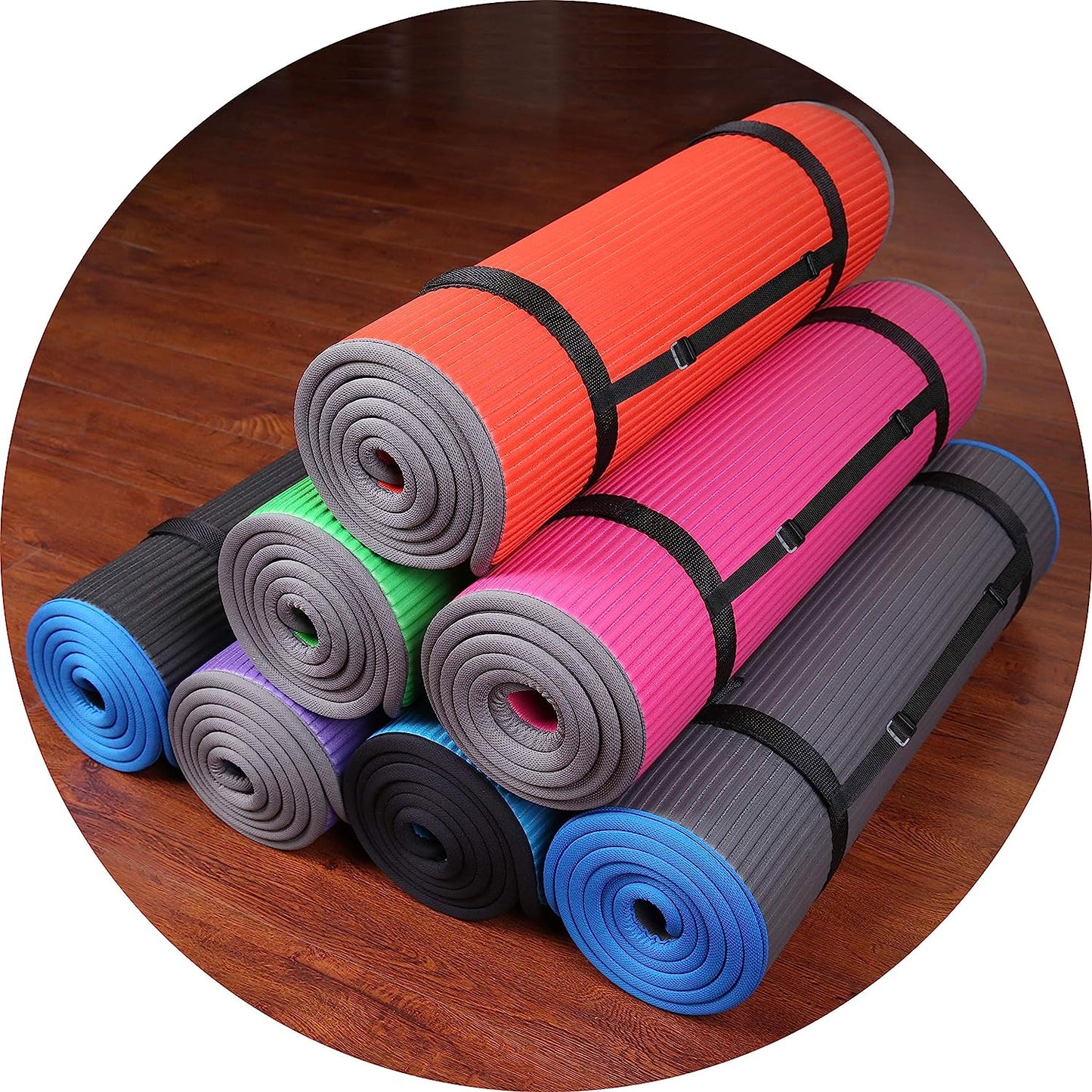 BalanceFrom All-Purpose 2/5-Inch (10mm) Extra Thick High Density Anti-Slip Exercise Pilates Yoga Mat with Carrying Strap