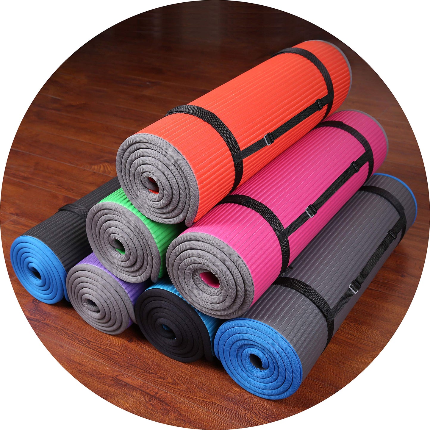 BalanceFrom All-Purpose 2/5-Inch (10mm) Extra Thick High Density Anti-Slip Exercise Pilates Yoga Mat with Carrying Strap