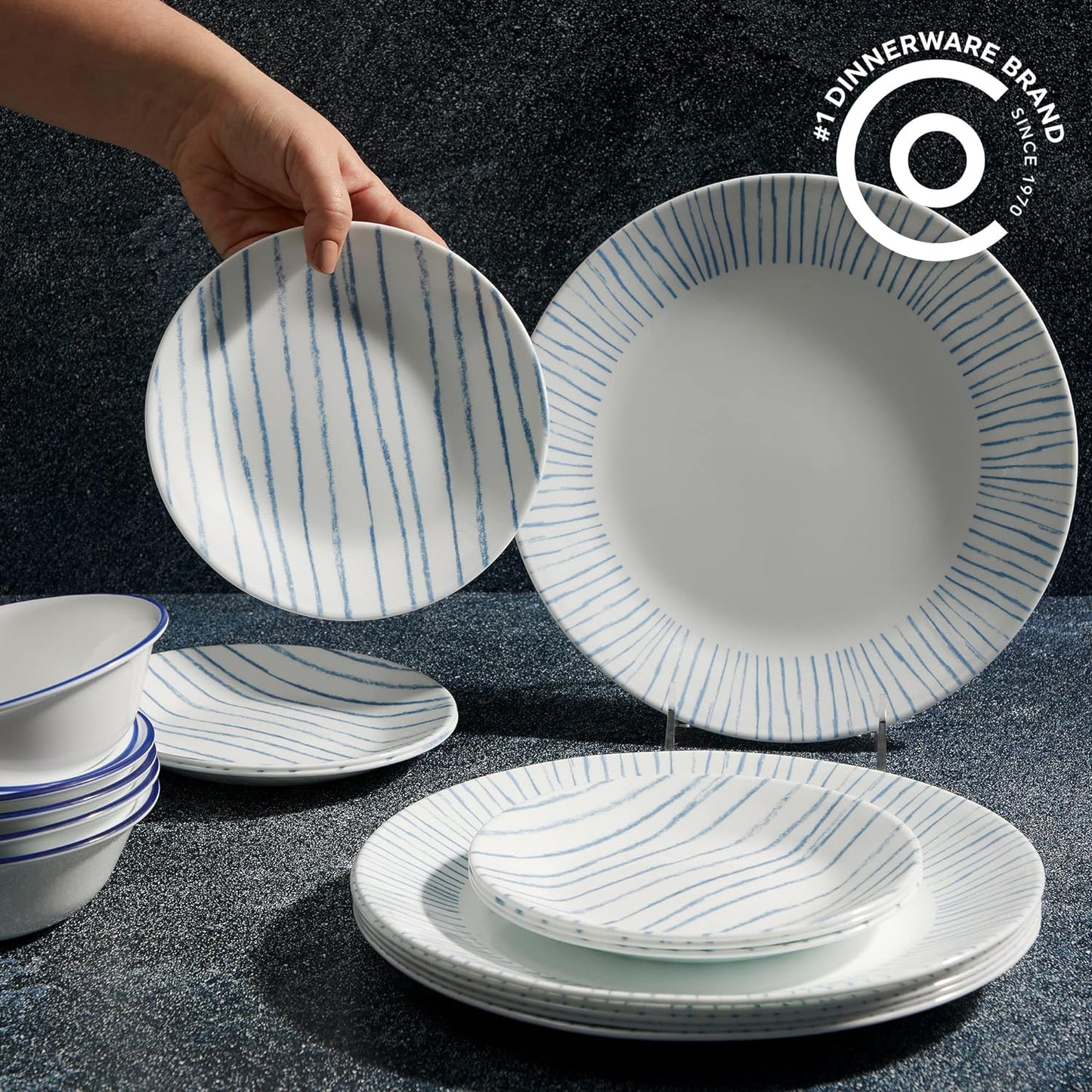 Corelle 18-Piece Chip Resistant Classic Collection Dinnerware Set, Service for 6 18-Piece 1134331