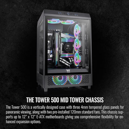 Thermaltake Tower 100 Black Edition Tempered Glass Type-C (Usb 3.1 Gen 2) Mini Tower Computer Chassis Supports Mini-Itx Ca-1R3-00S1Wn-00