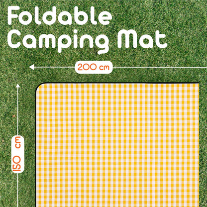 woodandgas outdoors Wood & Gas Foldable Camping Mat - 150 x 200 cm, Lightweight (760 g), Acrylic Fiber & Sponge, Ideal for Adventures, Picnics, and Travel