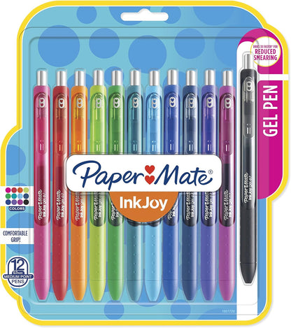 Paper Mate Inkjoy Gel Retractable Pen, 0.7Mm, Ink, Pack Of 14, Assorted (1951636)