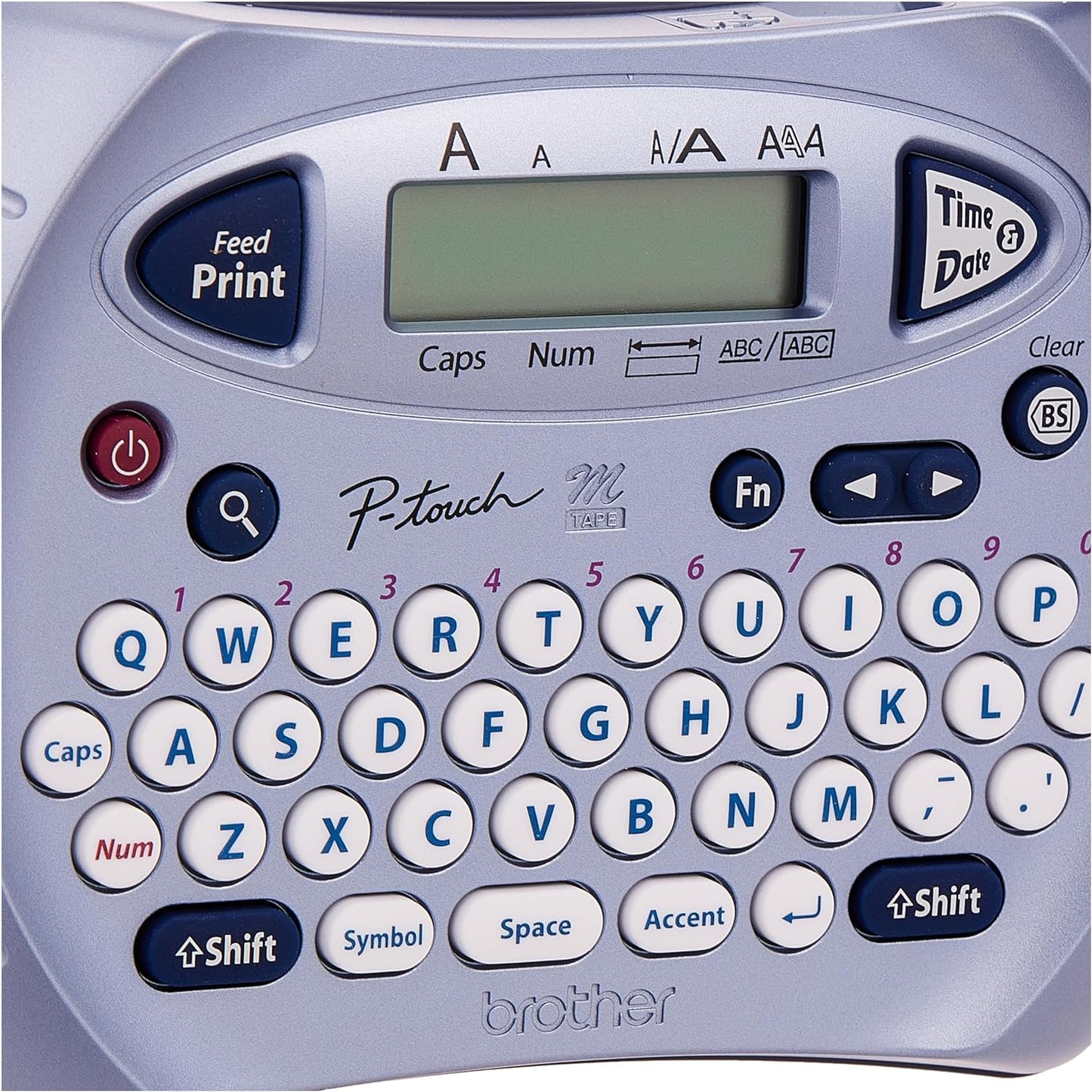 Brother P-touch Label Maker, Personal Handheld Labeler, PT70BM, Prints 1 Font in 6 Sizes & 9 Type Styles, Two-Line Printing, Silver