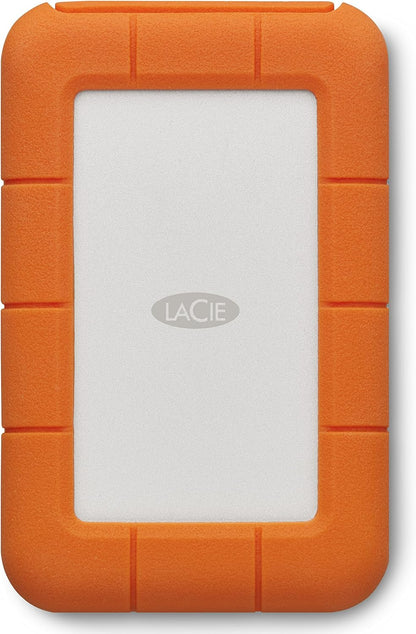 LaCie Rugged USB-C, 2TB, Portable External Hard Drive, Drop, Shock, Dust, Rain Resistant, for Mac & PC (STFR2000800)