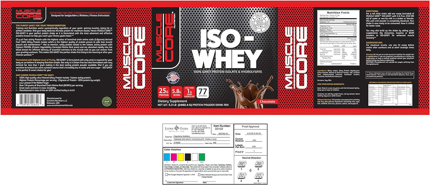 MUSCLE CORE NUTRITION Iso-Whey Chocolate, 5 Lbs.