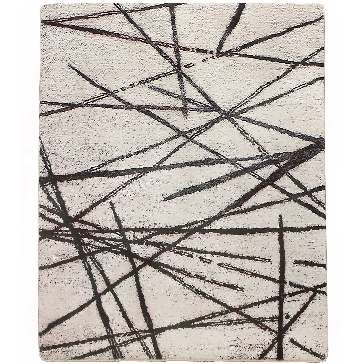 Leesentec Area Rugs Soft Modern Rug Carpet Geometric Stripe Rug Non Slip Cashmere Rug for Bedroom Living Room Floor Mat (Beige, 120 x 160 cm)