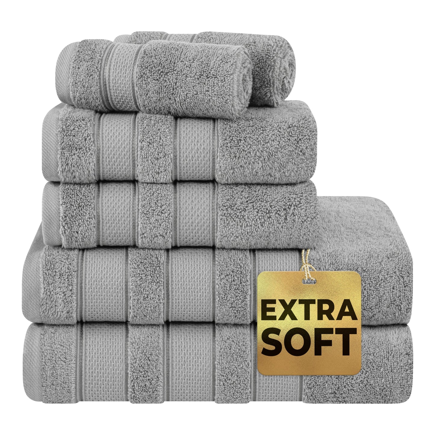 American Soft Linen Bath Linen Sets, 4 Pack Bath Linen Sets for Your Bathroom, Salem Luxury 100% Turkish Soft Twist Cotton, 13 x 13 inches Premium Quality Bath Linen Sets, Black