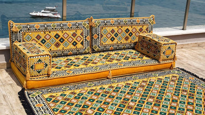 Arabic Floor Seating, Loveseat Sofas, Traditional Floor Pillow, Arabic Majlis, Moroccan Cushion, Ethnic Floor Cushion, Sofa Set (Sofa Only)