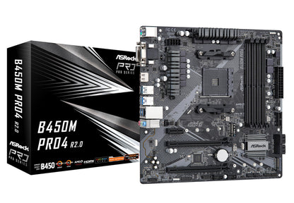 Asrock B450M Pro4 R2.0 AMD B450 Socket AM4 micro ATX