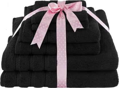 American Soft Linen Bath Linen Sets, 4 Pack Bath Linen Sets for Your Bathroom, Salem Luxury 100% Turkish Soft Twist Cotton, 13 x 13 inches Premium Quality Bath Linen Sets, Black