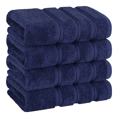 American Soft Linen Bath Linen Sets, 4 Pack Bath Linen Sets for Your Bathroom, Salem Luxury 100% Turkish Soft Twist Cotton, 13 x 13 inches Premium Quality Bath Linen Sets, Black