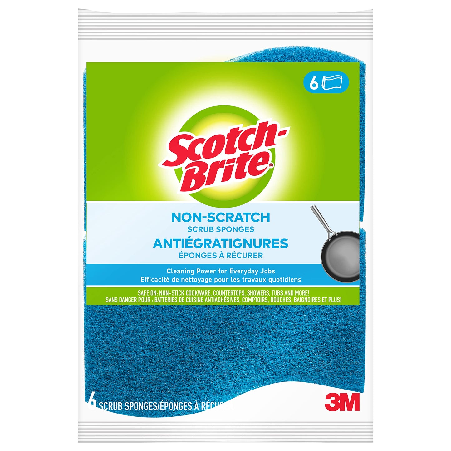 Scotch-Brite Scrub Sponge, 6 Pack, Non Scratch, Multipurpose Sponges for Dishes ,Garage,Outdoor, Kitchen