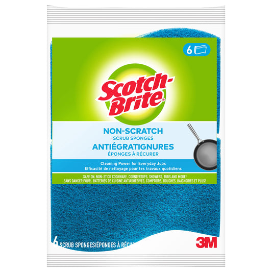 Scotch-Brite Scrub Sponge, 6 Pack, Non Scratch, Multipurpose Sponges for Dishes ,Garage,Outdoor, Kitchen