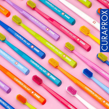 Curaprox Toothbrush CS 5460 Ultra-Soft, 3 Pack - Ultra Soft Toothbrush for adults with 5460 CUREN Bristles - Curaprox Manual Toothbrush