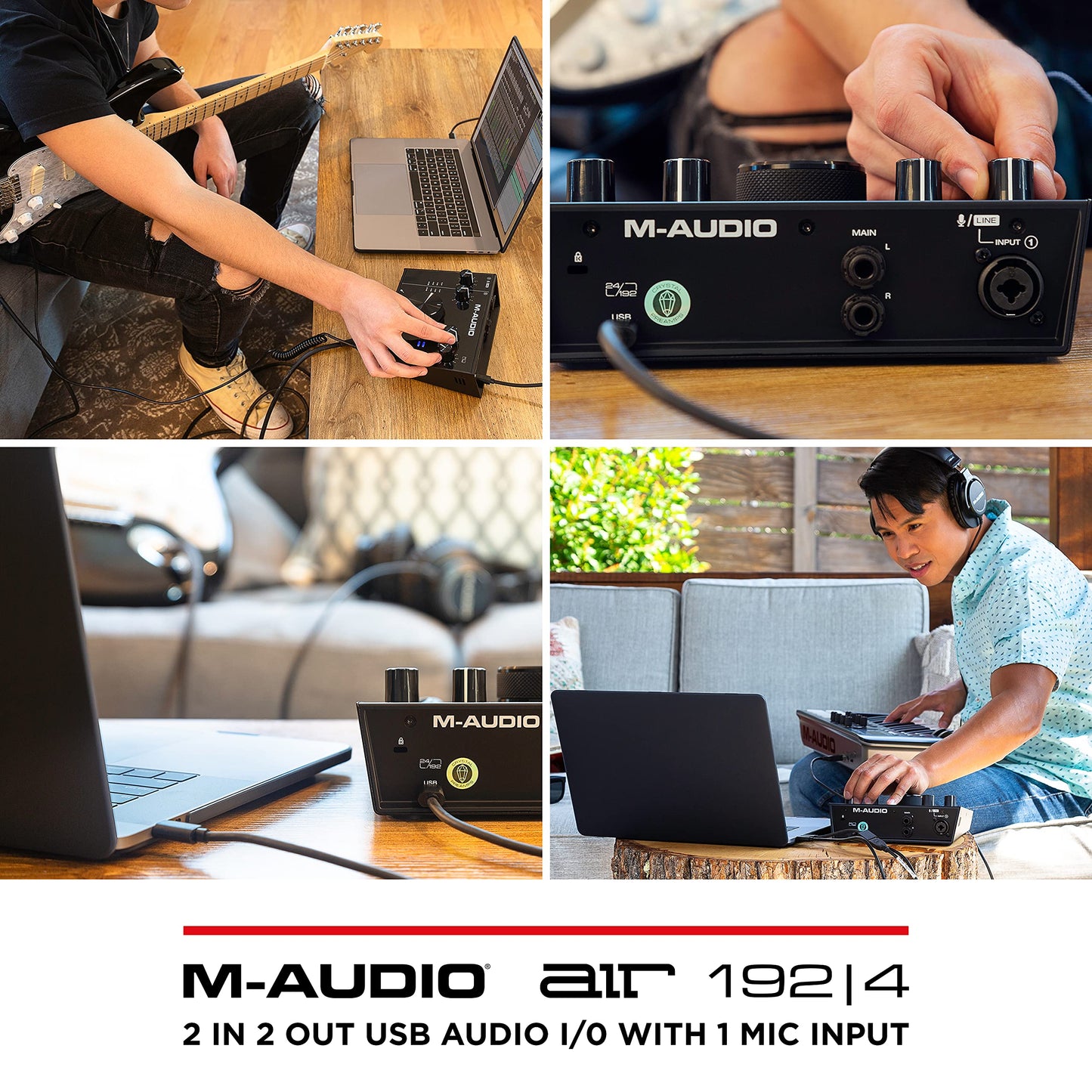 M-Audio Air 192|4 — 2-In/2-Out USb Audio Interface With Recording Software From Protools & Ableton Live, PlUS Studio-Grade Fx Virtual Instruments