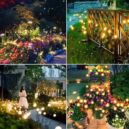 Brightever 4-Pack Solar Lights Outdoor Waterproof - Swaying Solar Garden Lights, Upgraded Solar Powered Firefly Lights with Highly Flexible Copper Wires, Yard Pathway Christmas Landscape Stake Lights